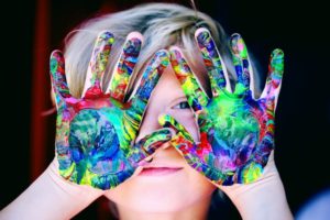 Children Multicolored Hand Paint