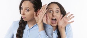 Woman Listen To Inner Voice Cry Ear Hearing