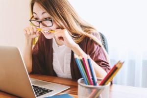 Laptop Woman Education Study Young Computer