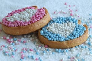 Geboorteaankondiging Biscuit With Mice Sprinkles