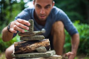 Building Zen Man Boy Pyramid Game Builds Nature