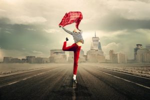 Girl Woman Joy Of Life Dance Balance Jump Free